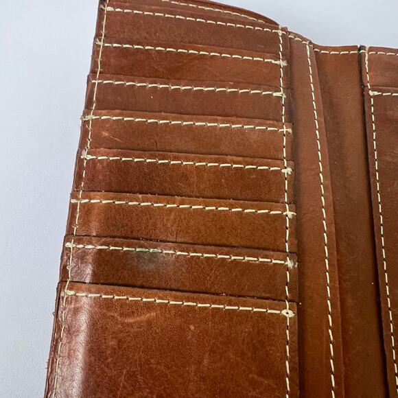 Patricia Nash Terresa Women's Genuine Leather Trifold Snap Wallet 7.75 in Brown - Picture 8 of 16